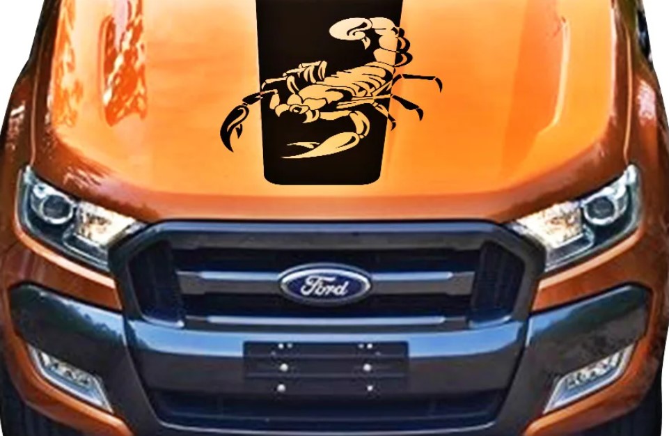 სტიკერი RANGER 2012-2020 კაპოტზე, შავი მატე