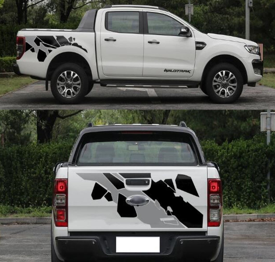 სტიკერი RANGER 2012-2020 საბარგულის კარზე და გვერდებზე (კომპლექტი-3ც) შავი პრიალა