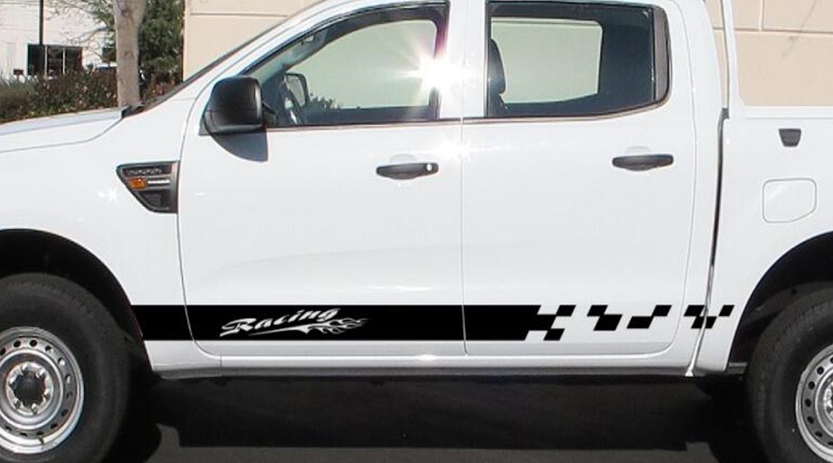 სტიკერი RANGER 2012-2020 კარის ქვედა ზოლზე (კომპლექტი-2ც) შავი მატე