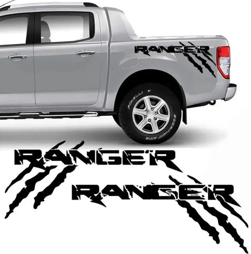 სტიკერი RANGER 2012-2020 საბარგულის გვერდებზე (კომპლექტი-2ც) შავი პრიალა