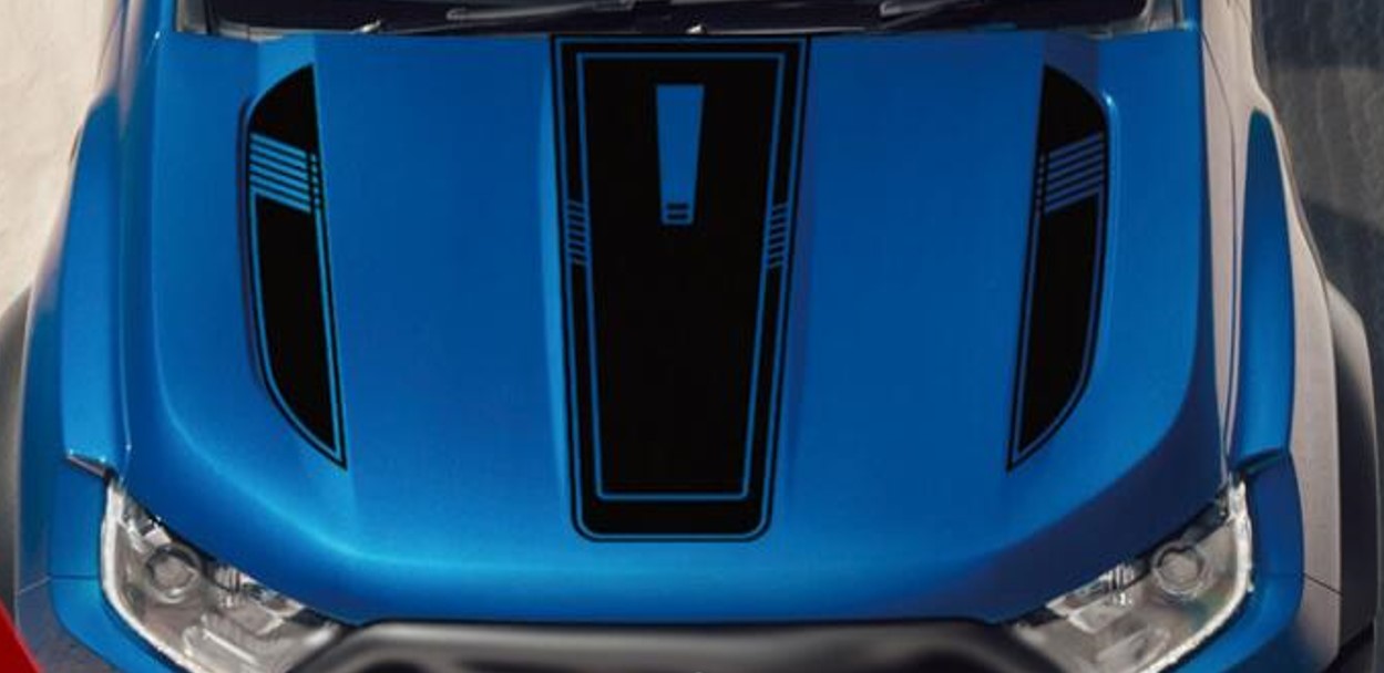 სტიკერი RANGER 2012-2020 კაპოტზე (კომპლექტი-3ც) შავი პრიალა