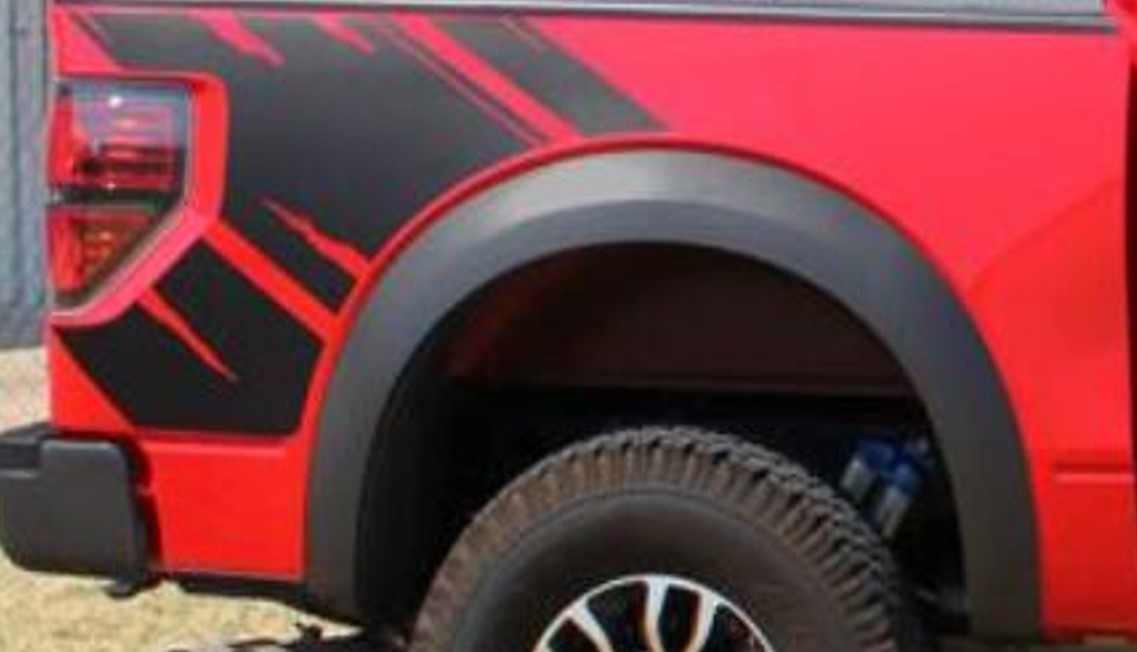 სტიკერი F150 2009-2014 საბარგულის ფრთის (კომპლექტი-2ც) შავი პრიალა