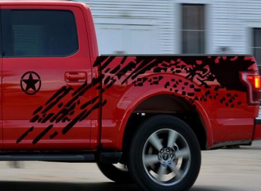 სტიკერი F150 2009-2014 უკანა კარზე და საბარგულზე (კომპლექტი-4ც) შავი პრიალა