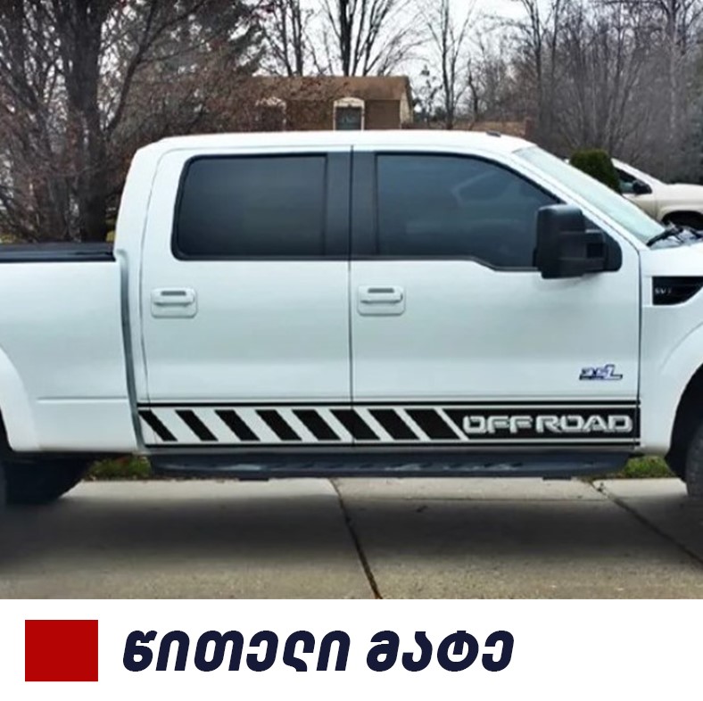 სტიკერი F150 2009-2014 კარის ქვედა ზოლზე (კომპლექტი-2ც) წითელი მატე