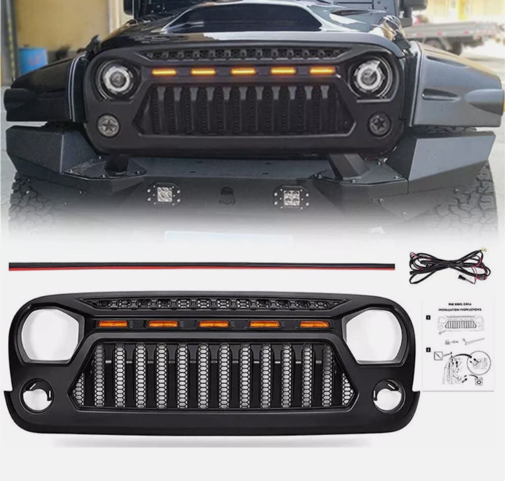 ცხაური WRANGLER 2007-2017 ლედ განათებით, ყვითელი